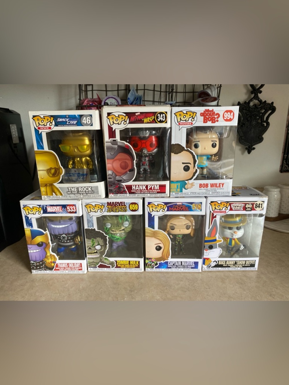 Funko Pop Bundle Lot Marvel Superhero Looney Tunes Bob Wiley Rock Collectibles